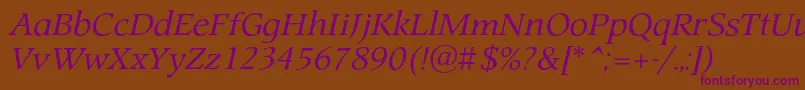 ProspectcItalic Font – Purple Fonts on Brown Background
