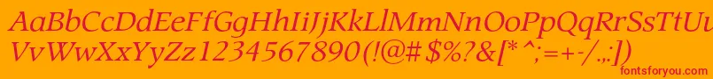 ProspectcItalic Font – Red Fonts on Orange Background