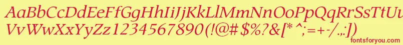 ProspectcItalic Font – Red Fonts on Yellow Background