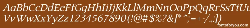 Шрифт ProspectcItalic – белые шрифты на коричневом фоне