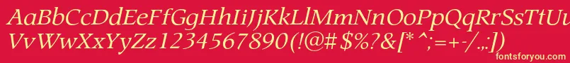 ProspectcItalic Font – Yellow Fonts on Red Background