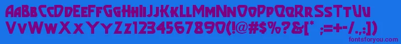 Popularcafenf-Schriftart – Violette Schriften auf blauem Hintergrund