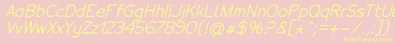 TecnicoBolditalic Font – Yellow Fonts on Pink Background