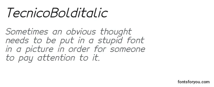 TecnicoBolditalic Font