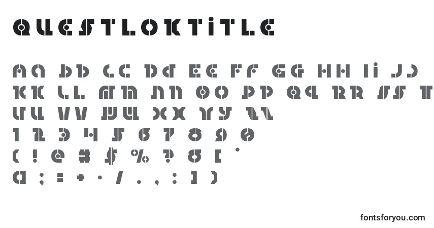 Questloktitleフォント–アルファベット、数字、特殊文字