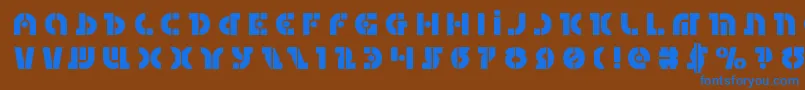 フォントQuestloktitle – 茶色の背景に青い文字