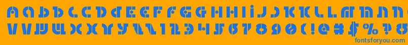 フォントQuestloktitle – オレンジの背景に青い文字