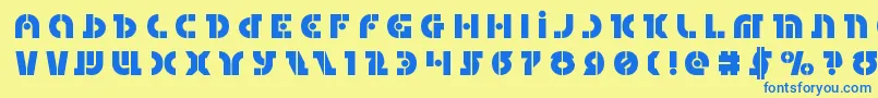 Questloktitle Font – Blue Fonts on Yellow Background