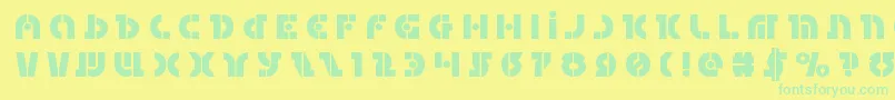 フォントQuestloktitle – 黄色い背景に緑の文字