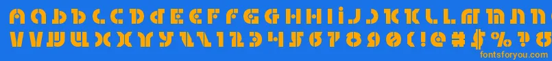 Questloktitle Font – Orange Fonts on Blue Background