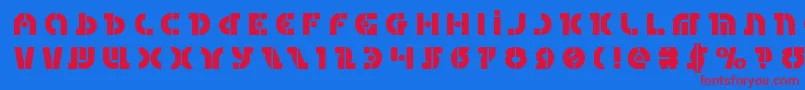Questloktitle Font – Red Fonts on Blue Background