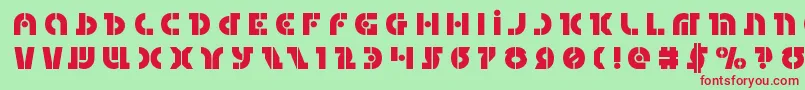 フォントQuestloktitle – 赤い文字の緑の背景