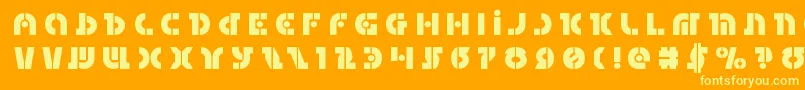 Questloktitle Font – Yellow Fonts on Orange Background