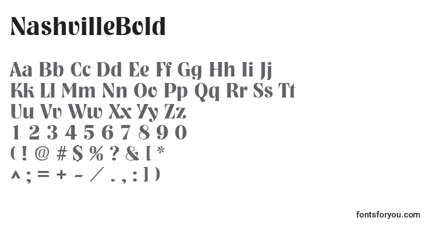 Schriftart NashvilleBold – Alphabet, Zahlen, spezielle Symbole