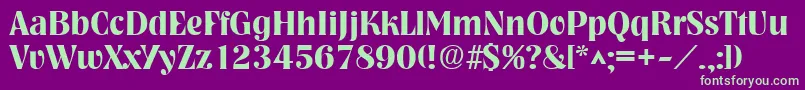NashvilleBold Font – Green Fonts on Purple Background