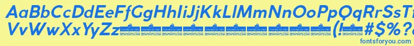 CocogothicBolditalicTrial Font – Blue Fonts on Yellow Background