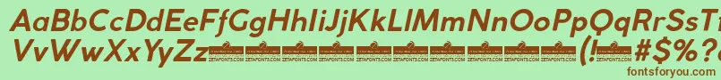 CocogothicBolditalicTrial Font – Brown Fonts on Green Background