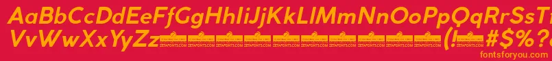 CocogothicBolditalicTrial Font – Orange Fonts on Red Background