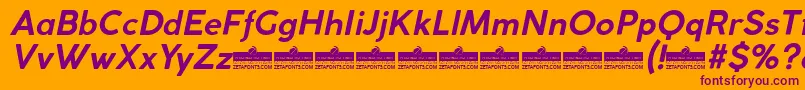CocogothicBolditalicTrial Font – Purple Fonts on Orange Background