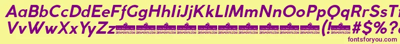 CocogothicBolditalicTrial Font – Purple Fonts on Yellow Background