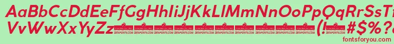 CocogothicBolditalicTrial Font – Red Fonts on Green Background