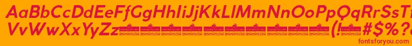CocogothicBolditalicTrial Font – Red Fonts on Orange Background