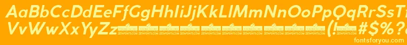 CocogothicBolditalicTrial Font – Yellow Fonts on Orange Background