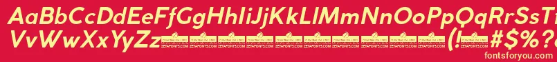 CocogothicBolditalicTrial Font – Yellow Fonts on Red Background