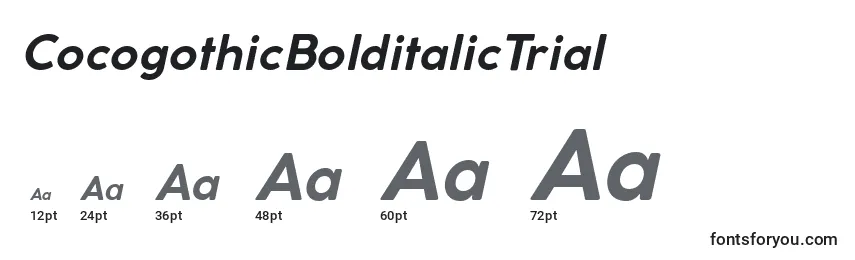CocogothicBolditalicTrial Font Sizes