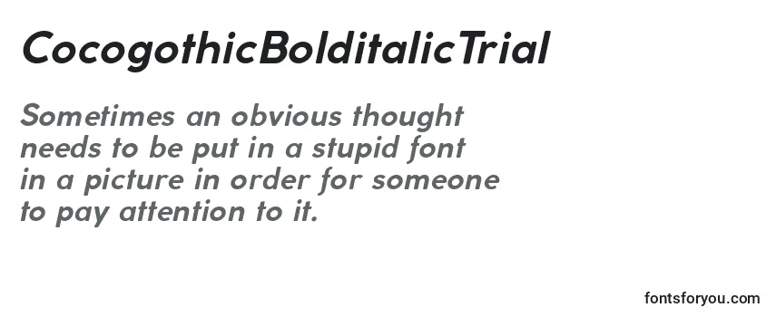 CocogothicBolditalicTrial Font