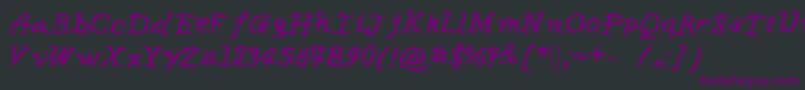 Czcionka JdLucrezia – fioletowe czcionki na czarnym tle