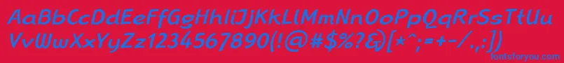 Шрифт LinotypeRanaMediumItalic – синие шрифты на красном фоне