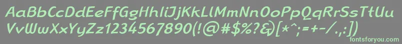 LinotypeRanaMediumItalic-Schriftart – Grüne Schriften auf grauem Hintergrund
