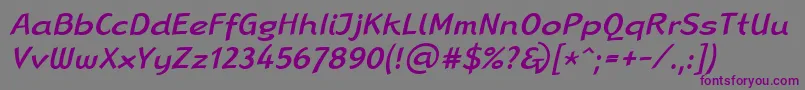 フォントLinotypeRanaMediumItalic – 紫色のフォント、灰色の背景