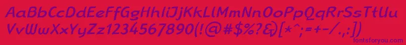 フォントLinotypeRanaMediumItalic – 赤い背景に紫のフォント
