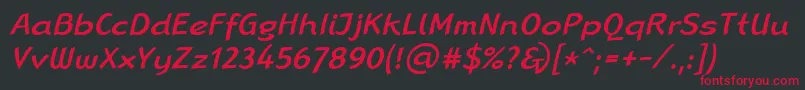 LinotypeRanaMediumItalic Font – Red Fonts on Black Background