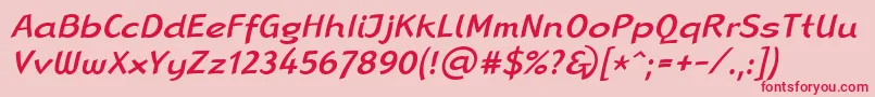 LinotypeRanaMediumItalic Font – Red Fonts on Pink Background