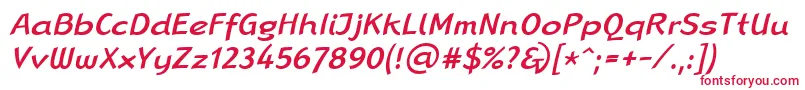 LinotypeRanaMediumItalic Font – Red Fonts on White Background