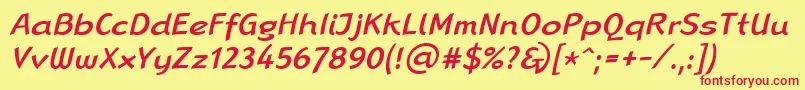 Шрифт LinotypeRanaMediumItalic – красные шрифты на жёлтом фоне