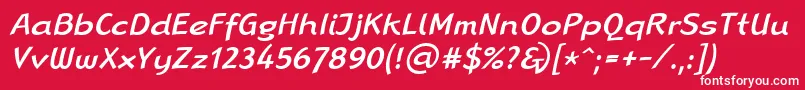 LinotypeRanaMediumItalic Font – White Fonts on Red Background