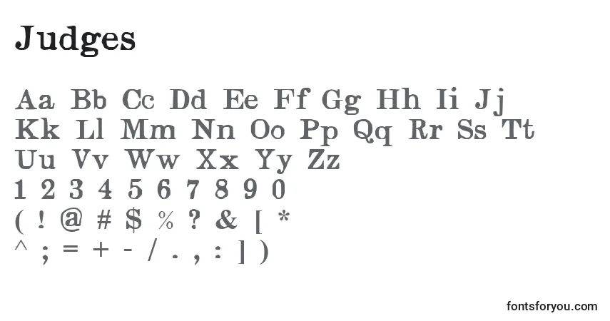 Czcionka Judges (75164) – alfabet, cyfry, specjalne znaki