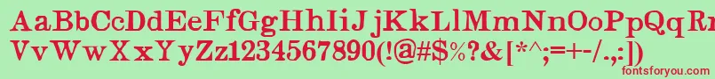 Judges Font – Red Fonts on Green Background