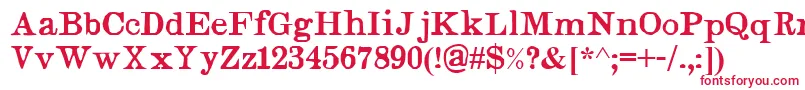 フォントJudges – 白い背景に赤い文字