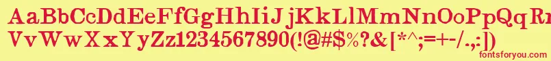 Judges-fontti – punaiset fontit keltaisella taustalla