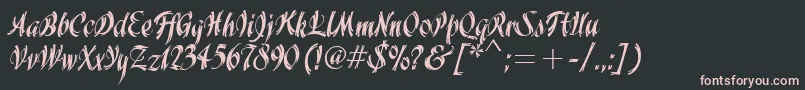 WisteriaItcTt Font – Pink Fonts on Black Background