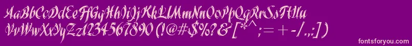 WisteriaItcTt Font – Pink Fonts on Purple Background