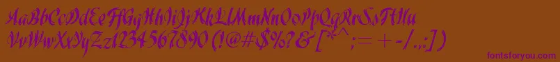WisteriaItcTt Font – Purple Fonts on Brown Background