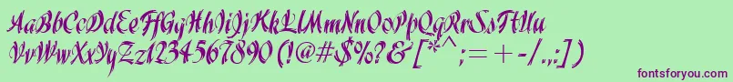 WisteriaItcTt Font – Purple Fonts on Green Background