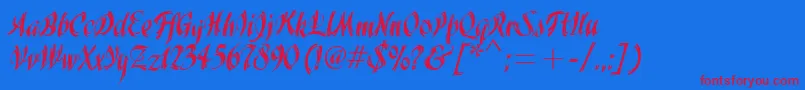 WisteriaItcTt Font – Red Fonts on Blue Background