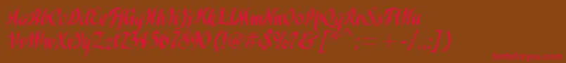 WisteriaItcTt Font – Red Fonts on Brown Background